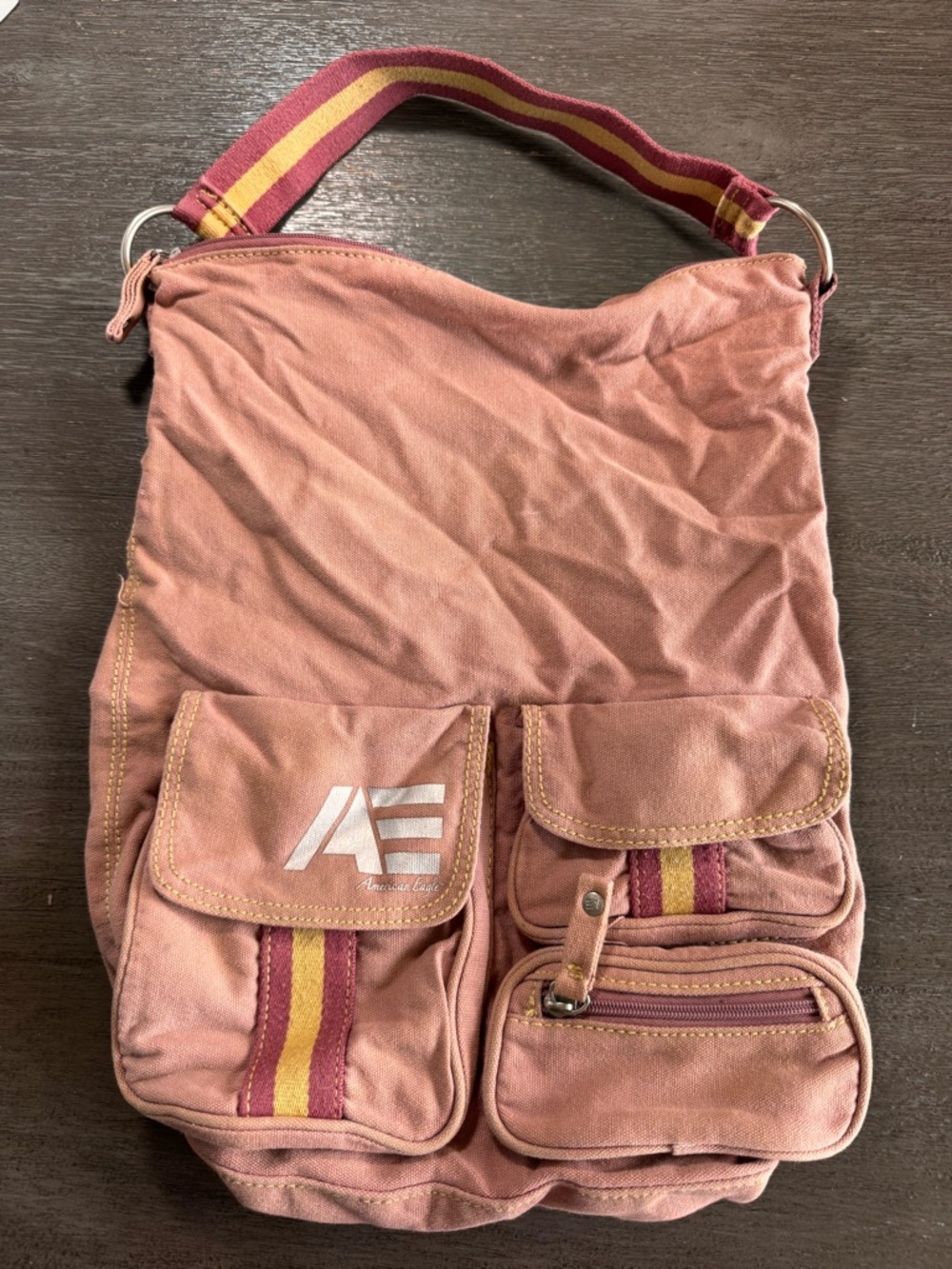 Vintage Y2K AEO Canvas Light Pink Tote Bag Purse